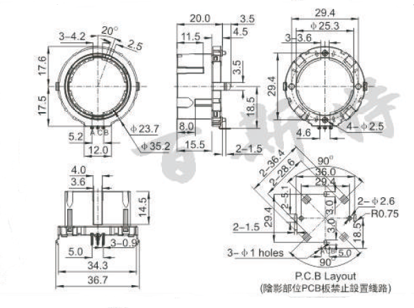 編碼器EC35-H01參考圖紙 編碼器EC35-H01參考圖紙
